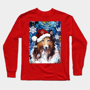 Santa Collie Long Sleeve T-Shirt